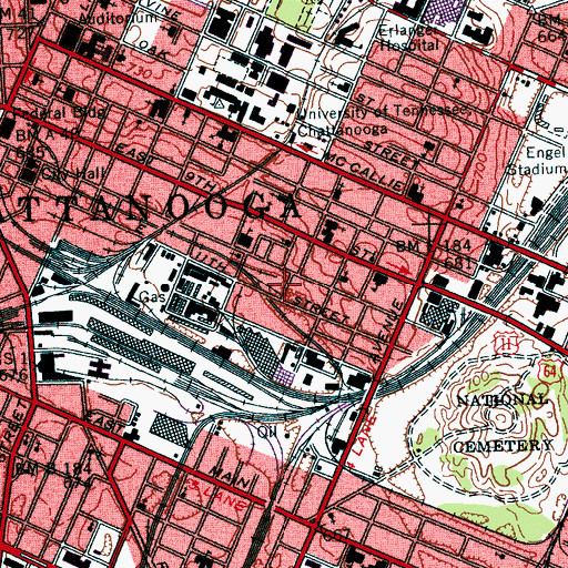 Topographic Map of Thompkin Chapel African Methodist Episcopal Zion Church, TN