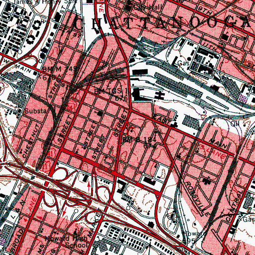 Topographic Map of Trinity Baptist Church, TN