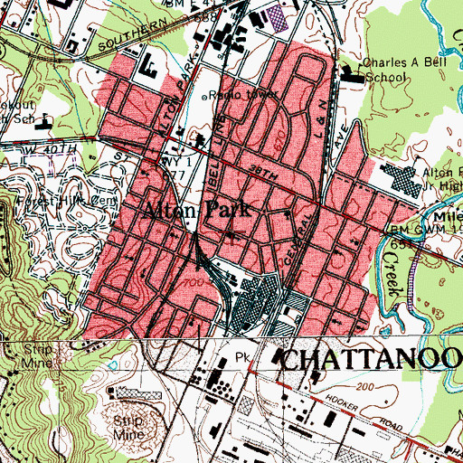 Topographic Map of Union Grove Baptist Church, TN