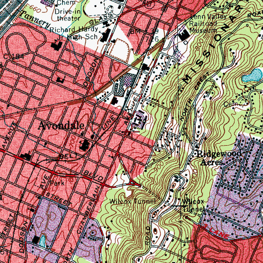 Topographic Map of Union Hill Baptist Church, TN