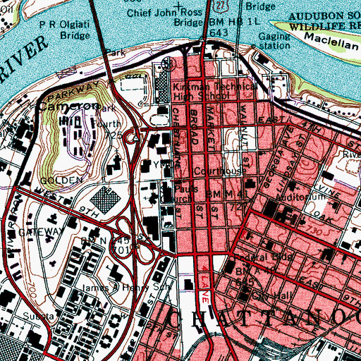 Topographic Map of Warren Chapel African Methodist Episcopal Church, TN