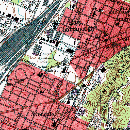 Topographic Map of Worlds Church of the Living God, TN