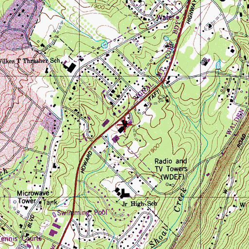 Topographic Map of Signal Plaza Shopping Center, TN
