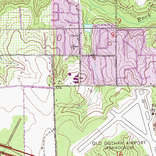 Topographic Map of Houston Academy, AL