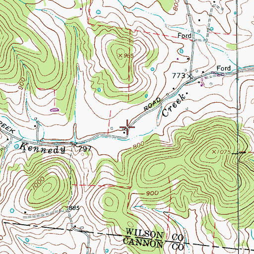 Topographic Map of Center Point Church (historical), TN