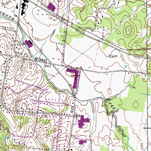 Topographic Map of Clearview Plaza Shopping Center, TN
