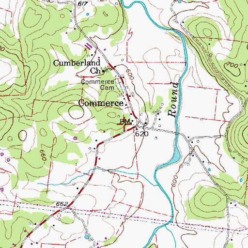 Topographic Map of Commerce School (historical), TN