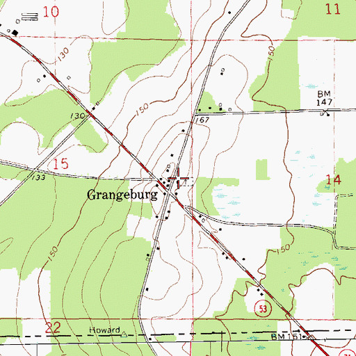 Topographic Map of Jesus Name Church, AL