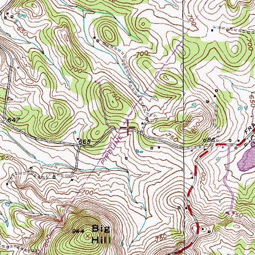 Topographic Map of Gravel Hill Church (historical), TN