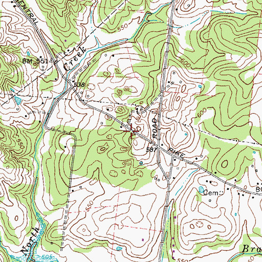 Topographic Map of Hamilton Hill School (historical), TN