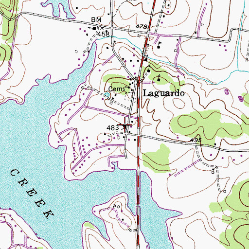 Topographic Map of Laguardo High School (historical), TN