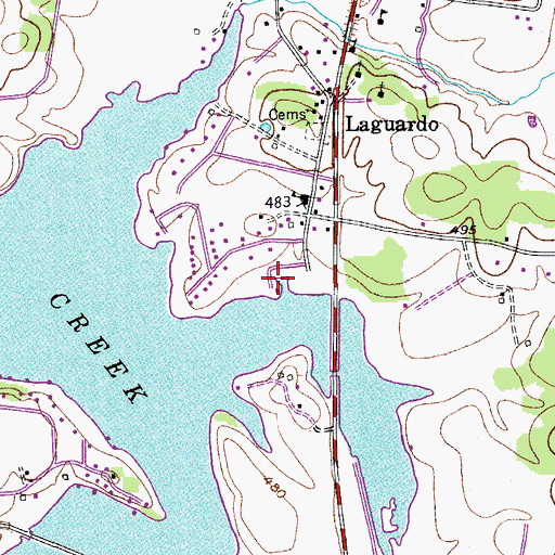 Topographic Map of Laguardo Recreation Area, TN