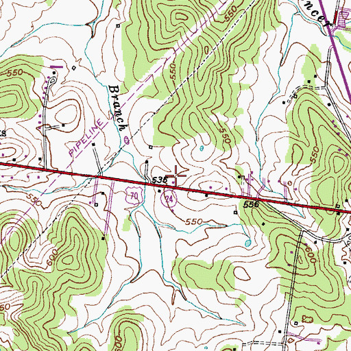 Topographic Map of Martha Baptist Church, TN