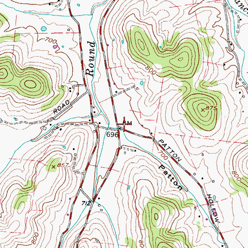 Topographic Map of Mount Olive Church (historical), TN