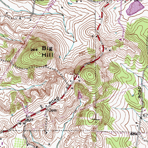 Topographic Map of Mount View School (historical), TN