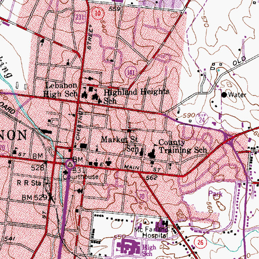 Topographic Map of Mount Zion Baptist Church, TN