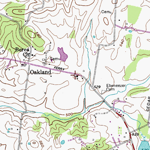 Topographic Map of Oakland School (historical), TN
