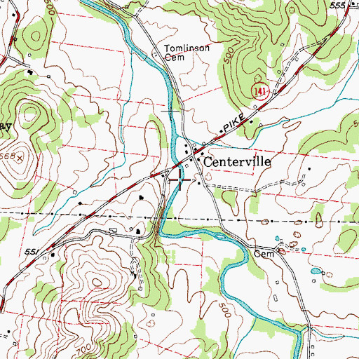 Topographic Map of Reeds Mill (historical), TN