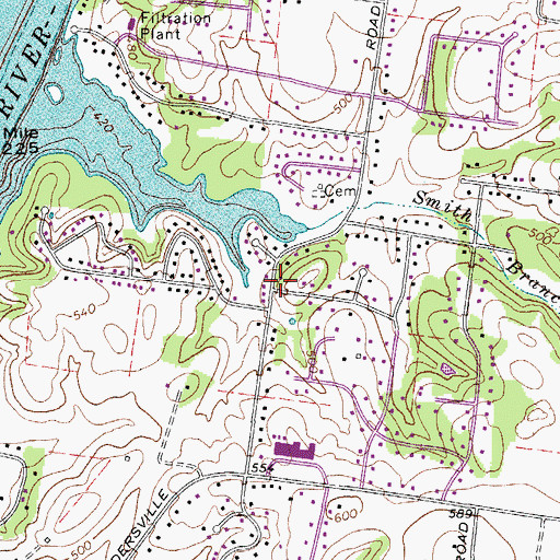 Topographic Map of Round Top Church (historical), TN