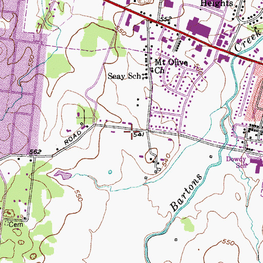 Topographic Map of Seays Church (historical), TN