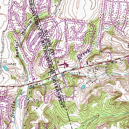 Topographic Map of Shiloh Plaza Shopping Center, TN
