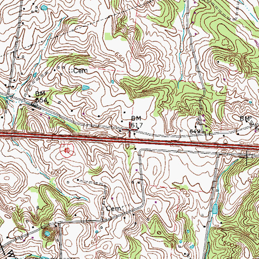 Topographic Map of Springdale School (historical), TN