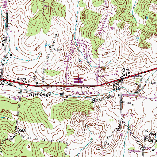 Topographic Map of West End Elementary School, TN