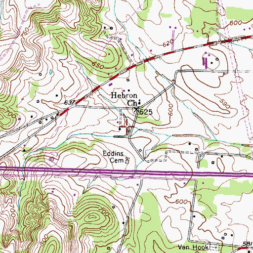 Topographic Map of Wilson County Farm (historical), TN