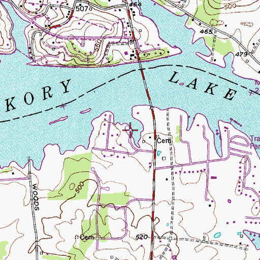 Topographic Map of Martha Gallatin Access Area, TN