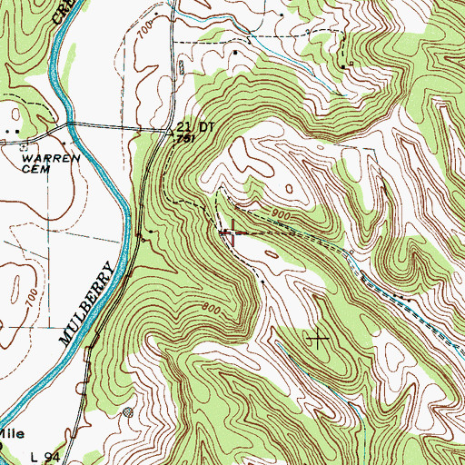 Topographic Map of Fairmount School (historical), TN