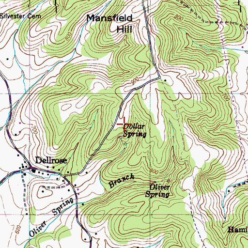 Topographic Map of Suggs Church (historical), TN