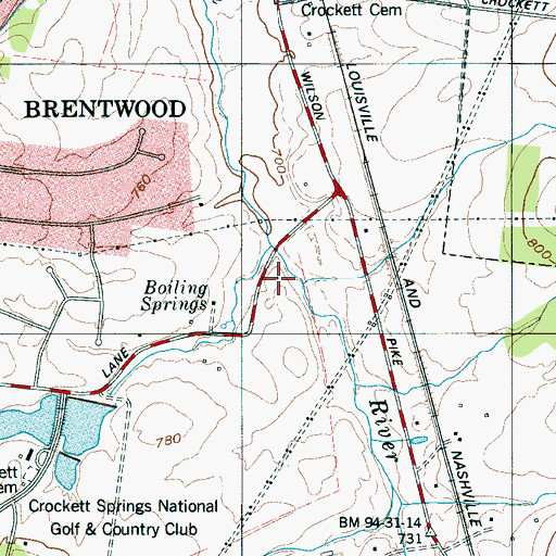 Topographic Map of Boiling Spring Academy (historical), TN