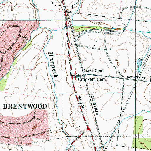 Topographic Map of Crockett Cemetery, TN