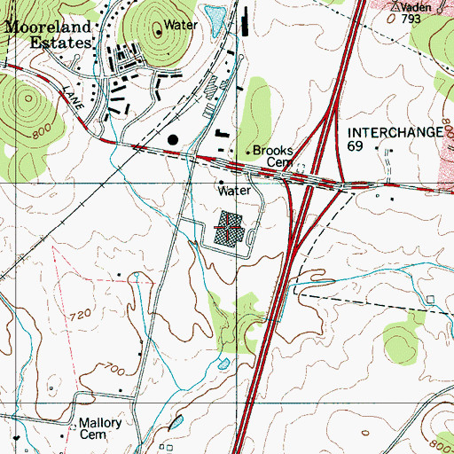Topographic Map of Frankin Mall Shopping Center, TN