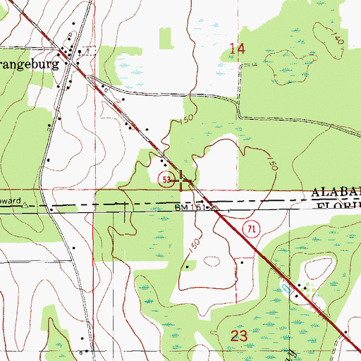 Topographic Map of McAnulty, AL