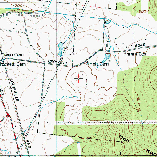 Topographic Map of Holtland Plantation (historical), TN