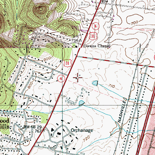 Topographic Map of Isola Bella Plantation (historical), TN
