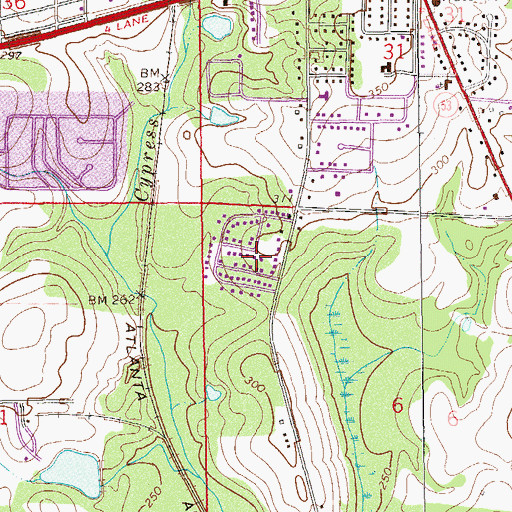 Topographic Map of Melody Heights, AL
