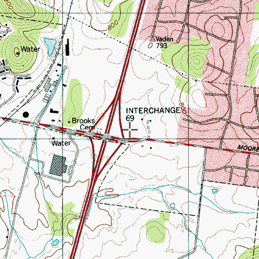 Topographic Map of Liberty Place Shopping Center, TN