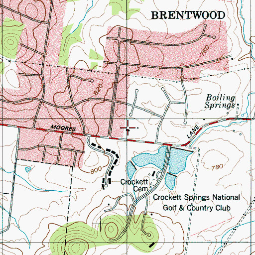 Topographic Map of Maple Lawn Plantation (historical), TN