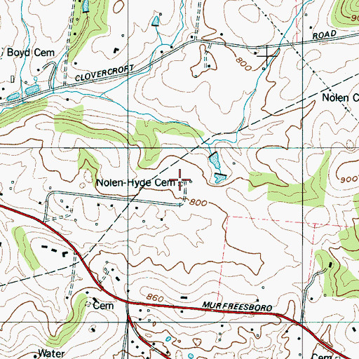 Topographic Map of Nolen-Hyde Cemetery, TN