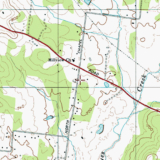 Topographic Map of Norths Chapel (historical), TN