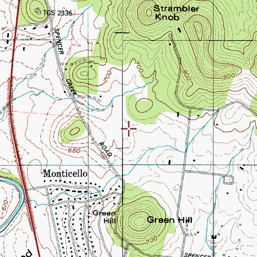 Topographic Map of Richardson Mine, TN