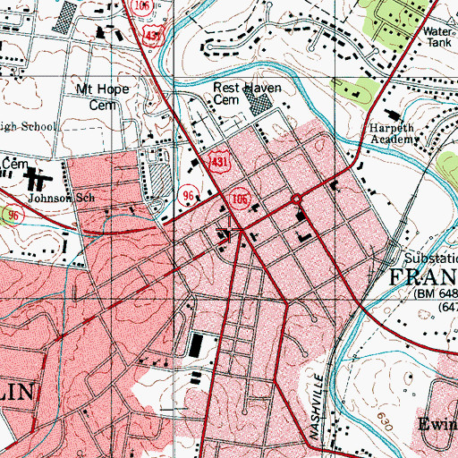 Topographic Map of Saint Pauls Episcopal Church, TN