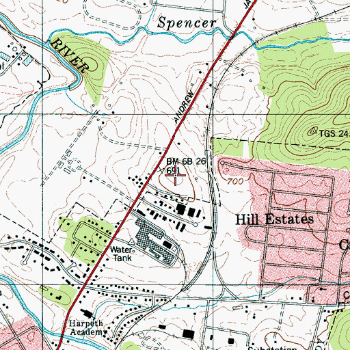 Topographic Map of Truett Place Plantation (historical), TN
