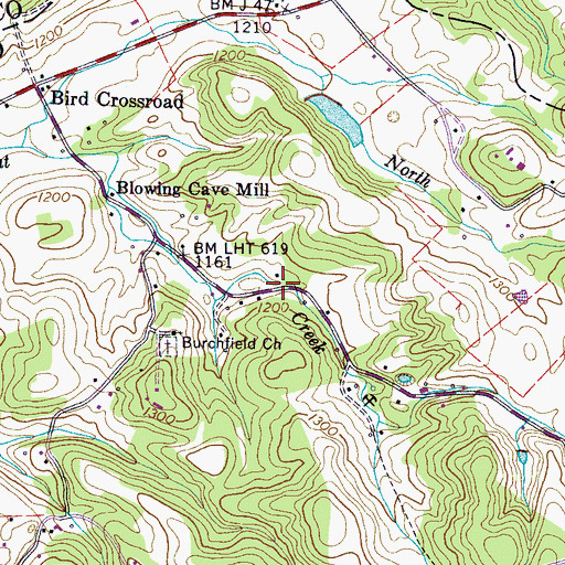 Topographic Map of Bird School (historical), TN