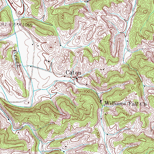 Topographic Map of Caton Church, TN