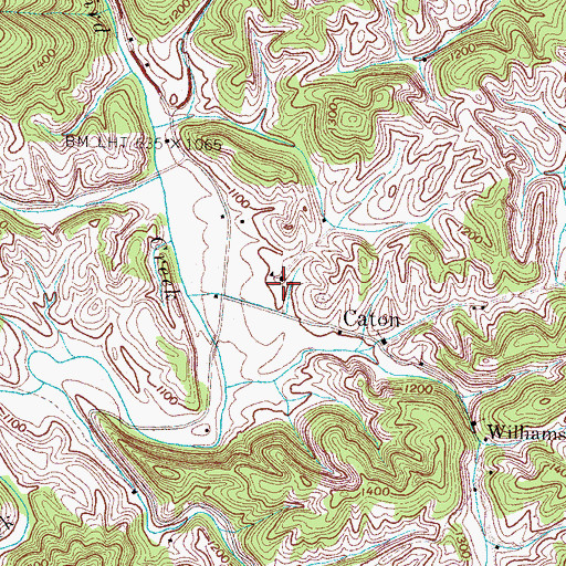 Topographic Map of Catons Chapel Elementary School, TN