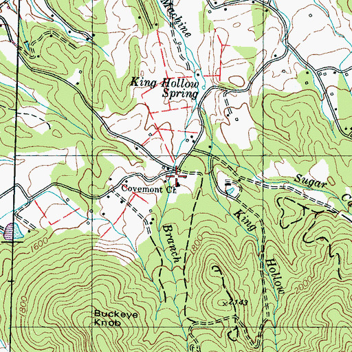 Topographic Map of Covemont School (historical), TN