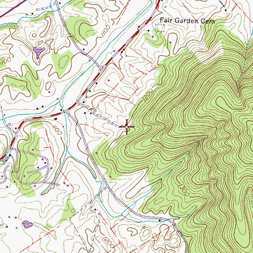 Topographic Map of Fairgarden School (historical), TN